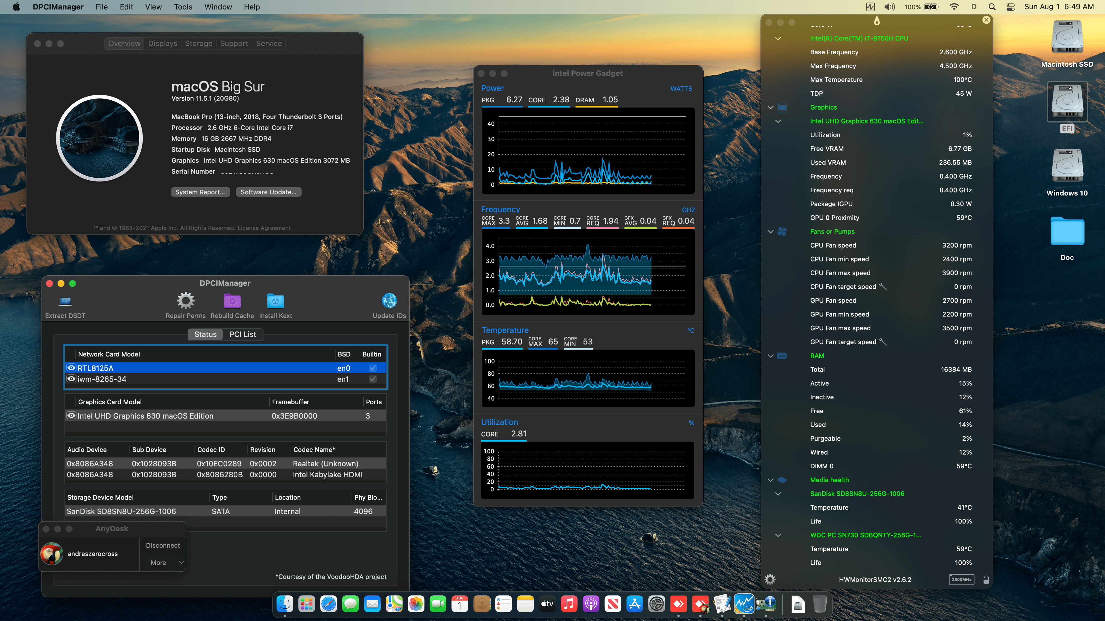 Success Hackintosh macOS Big Sur 11.5.1 Build 20G80 in Dell Alienware M15 R2